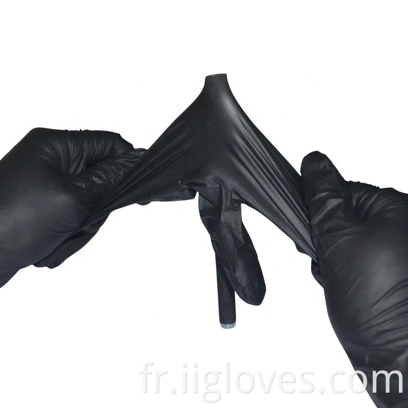 Box Synthétique Vente en vrac Tattoo Powder Free Flexible Black Vinyl Nitrile Blend Gants Gants Fabricant